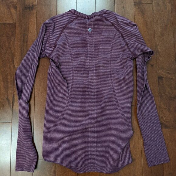 Lululemon women's burgundy long sleeve swiftly top in size 6 - Picture 2 of 4